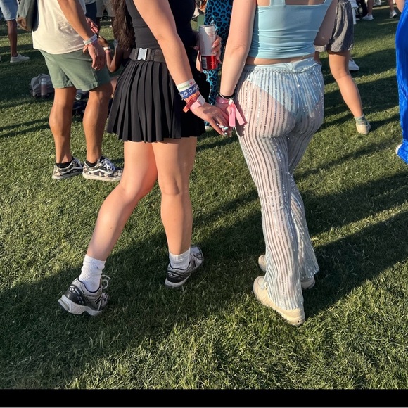 Lucy In The Sky Peony Sequin Striped Two Piece Set in Blue - Picture 5 of 6